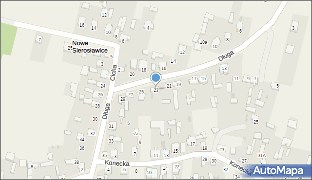 Sierosławice, Długa, 23, mapa Sierosławice