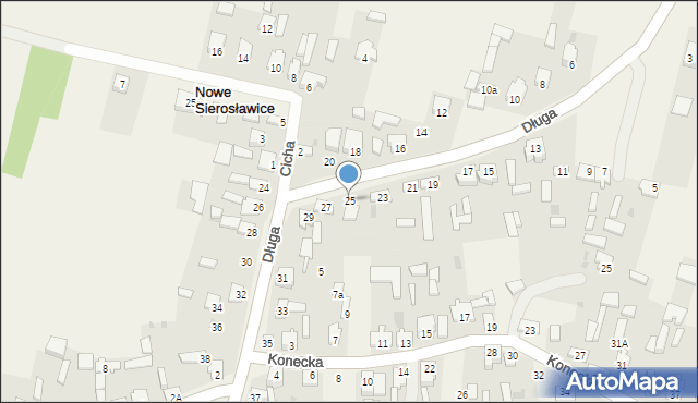 Sierosławice, Długa, 25, mapa Sierosławice