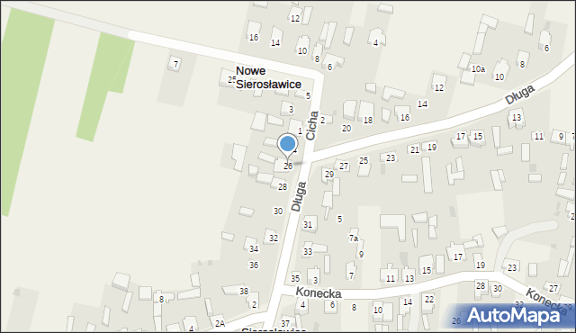 Sierosławice, Długa, 26, mapa Sierosławice
