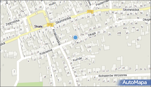 Skała, Długa, 4, mapa Skała