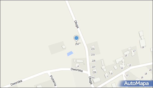 Skrzeszewo, Długa, 204, mapa Skrzeszewo