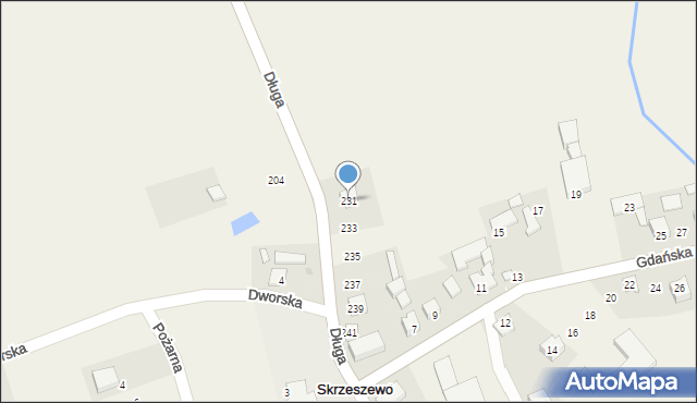 Skrzeszewo, Długa, 231, mapa Skrzeszewo
