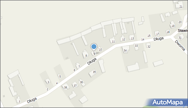 Sławiec, Długa, 9, mapa Sławiec