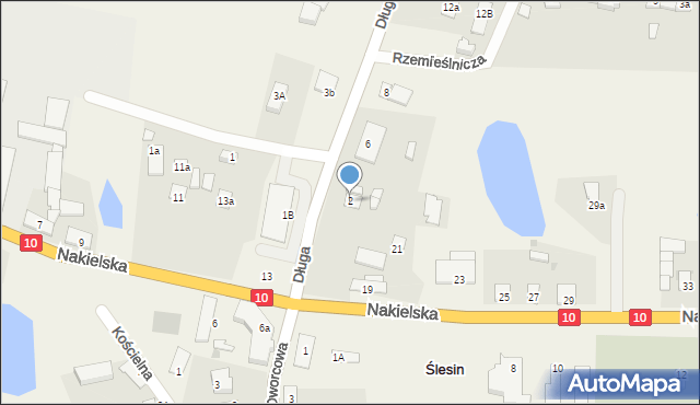 Ślesin, Długa, 2, mapa Ślesin