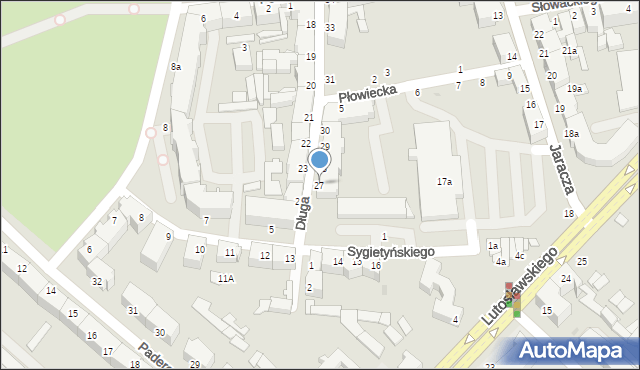 Słupsk, Długa, 27, mapa Słupska