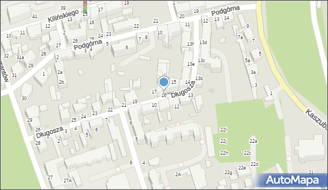 Słupsk, Długosza Jana, 16, mapa Słupska