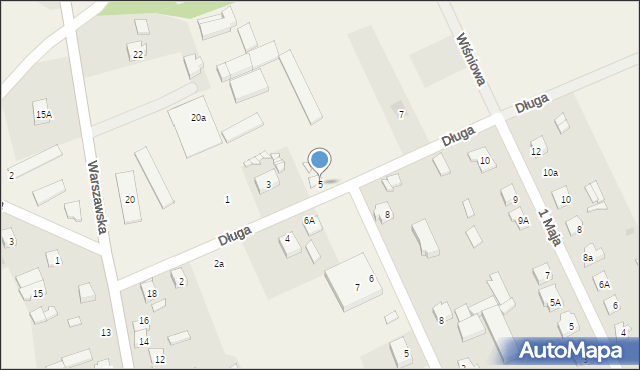 Sobienie-Jeziory, Długa, 5, mapa Sobienie-Jeziory