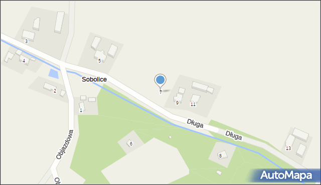 Sobolice, Długa, 7, mapa Sobolice