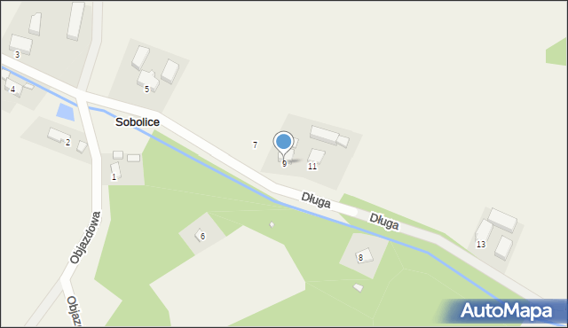 Sobolice, Długa, 9, mapa Sobolice