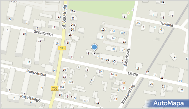 Sochaczew, Długa, 5, mapa Sochaczew