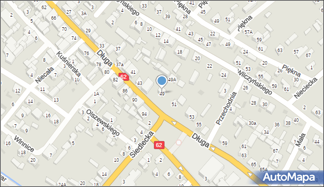 Sokołów Podlaski, Długa, 49, mapa Sokołów Podlaski