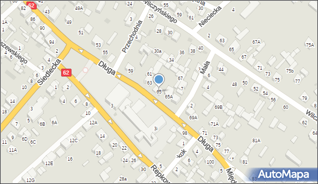 Sokołów Podlaski, Długa, 65, mapa Sokołów Podlaski