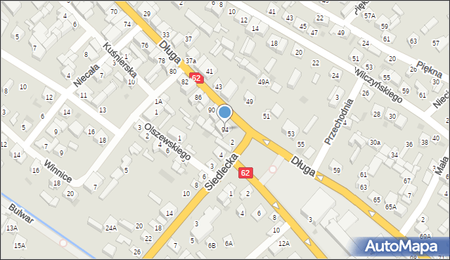Sokołów Podlaski, Długa, 94, mapa Sokołów Podlaski
