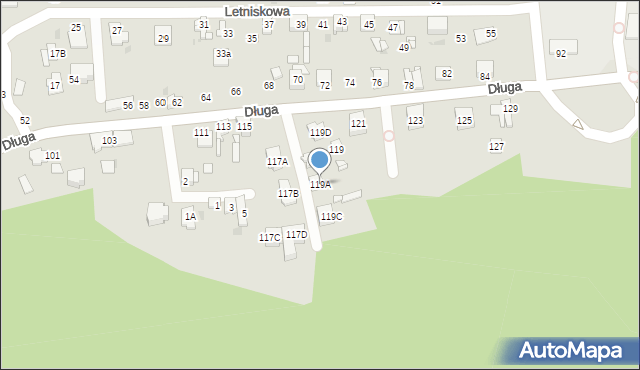 Sosnowiec, Długa, 119A, mapa Sosnowca