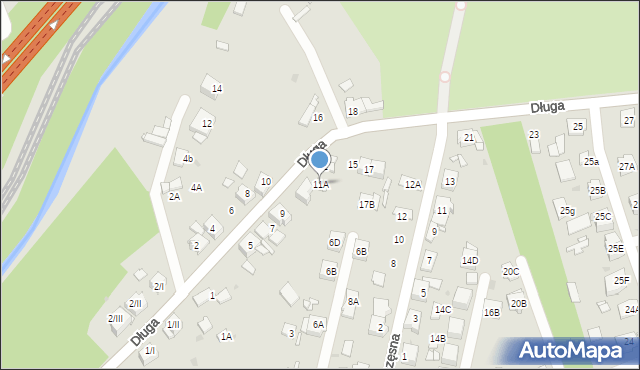 Sosnowiec, Długa, 11A, mapa Sosnowca