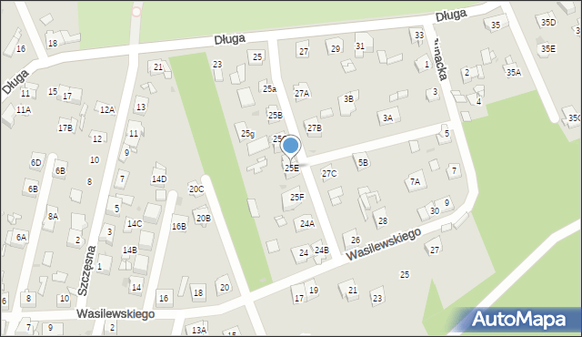 Sosnowiec, Długa, 25E, mapa Sosnowca