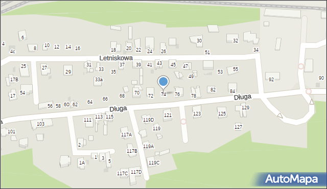 Sosnowiec, Długa, 74, mapa Sosnowca
