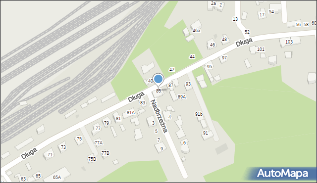 Sosnowiec, Długa, 85, mapa Sosnowca