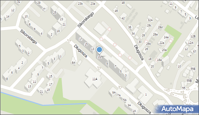 Sosnowiec, Długosza Jana, 11, mapa Sosnowca