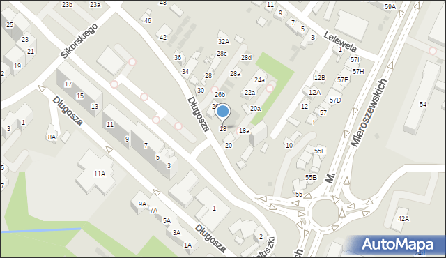 Sosnowiec, Długosza Jana, 18, mapa Sosnowca
