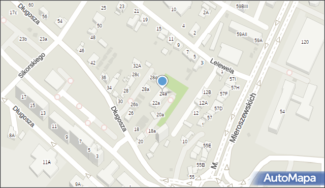 Sosnowiec, Długosza Jana, 24a, mapa Sosnowca