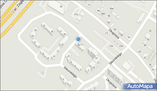 Sosnowiec, Długosza Jana, 29, mapa Sosnowca