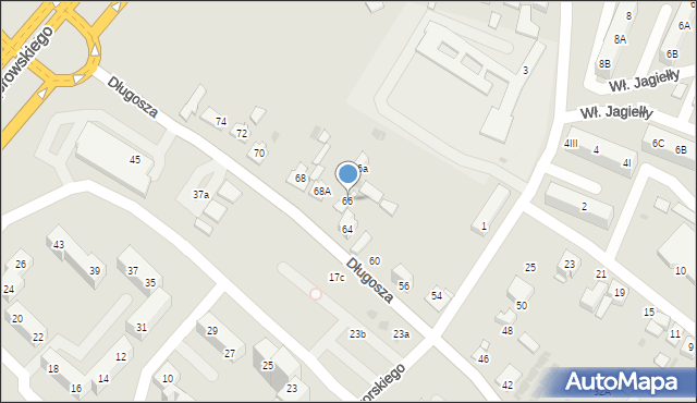 Sosnowiec, Długosza Jana, 66, mapa Sosnowca