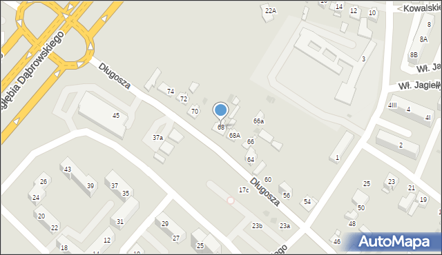 Sosnowiec, Długosza Jana, 68, mapa Sosnowca