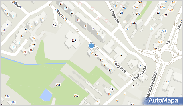 Sosnowiec, Długosza Jana, 9A, mapa Sosnowca