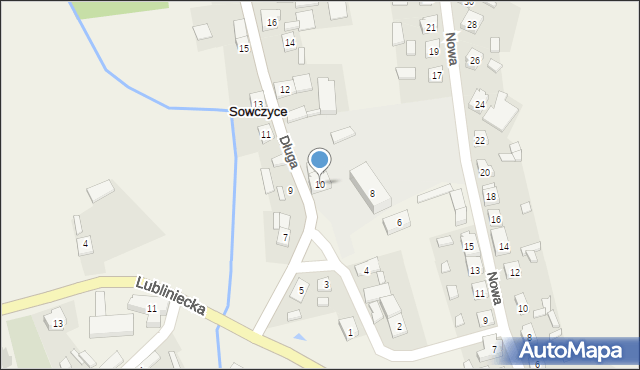 Sowczyce, Długa, 10, mapa Sowczyce
