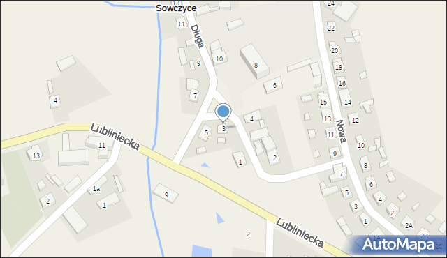 Sowczyce, Długa, 3, mapa Sowczyce