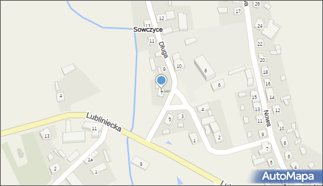 Sowczyce, Długa, 7, mapa Sowczyce