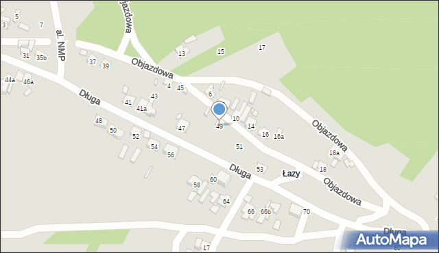 Starachowice, Długa, 49, mapa Starachowic