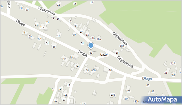 Starachowice, Długa, 53, mapa Starachowic