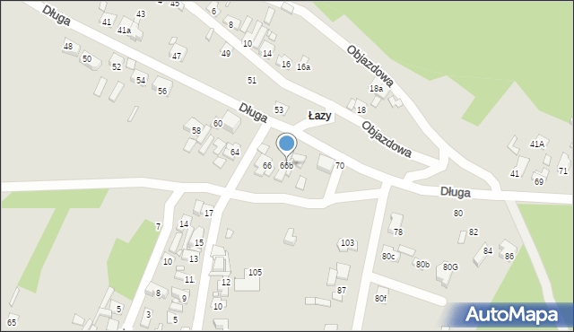 Starachowice, Długa, 66b, mapa Starachowic