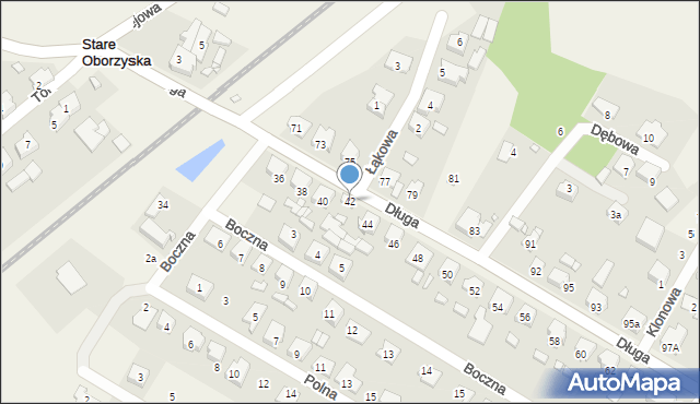 Stare Oborzyska, Długa, 42, mapa Stare Oborzyska