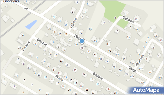 Stare Oborzyska, Długa, 48, mapa Stare Oborzyska