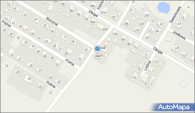 Stare Oborzyska, Długa, 64a, mapa Stare Oborzyska