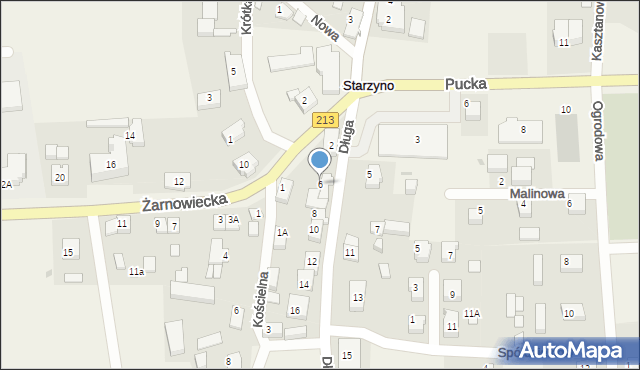 Starzyno, Długa, 6, mapa Starzyno