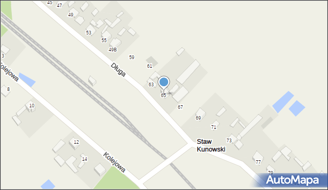 Staw Kunowski, Długa, 65, mapa Staw Kunowski