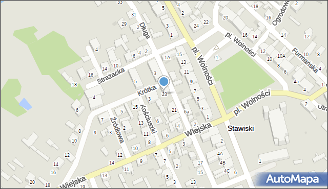 Stawiski, Długa, 23, mapa Stawiski