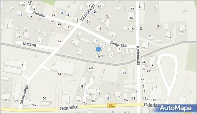 Stegna, Długosza Jana, 3a, mapa Stegna