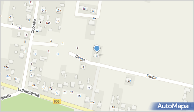 Strzebiń, Długa, 11, mapa Strzebiń
