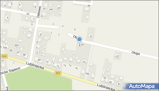 Strzebiń, Długa, 8, mapa Strzebiń