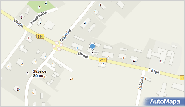 Strzelce Górne, Długa, 5, mapa Strzelce Górne