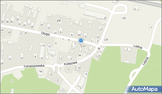 Susiec, Długa, 1, mapa Susiec