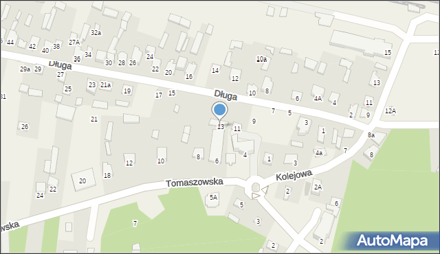 Susiec, Długa, 13, mapa Susiec