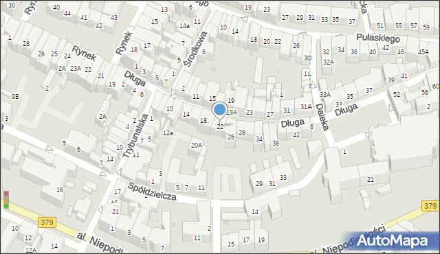 Świdnica, Długa, 22, mapa Świdnicy