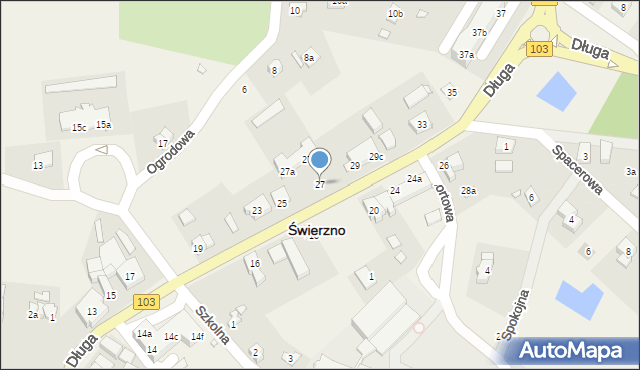 Świerzno, Długa, 27, mapa Świerzno