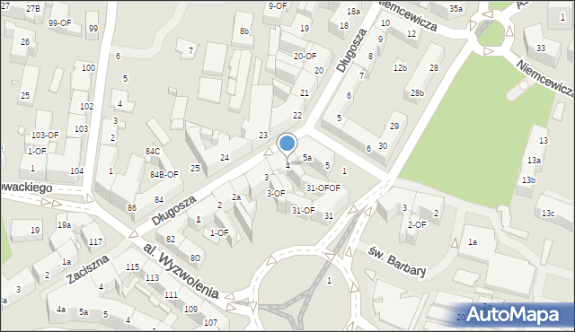 Szczecin, Długosza Jana, ks., 4, mapa Szczecina
